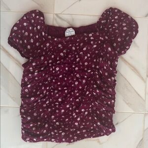 Girls Abercrombie crutches floral top maroon size 11/12